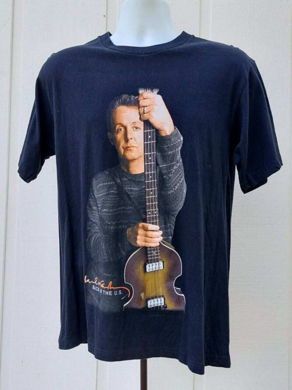 Vintage Y2k Paul McCartney 2002 'Back In The U.S. Tour' Tee T-Shirt Black. Sz M.